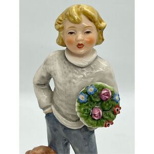 W Goebel W. Germany 7” Boy & Dog w/ Valentine Figurine-Lmt  Edition #8/514 1966